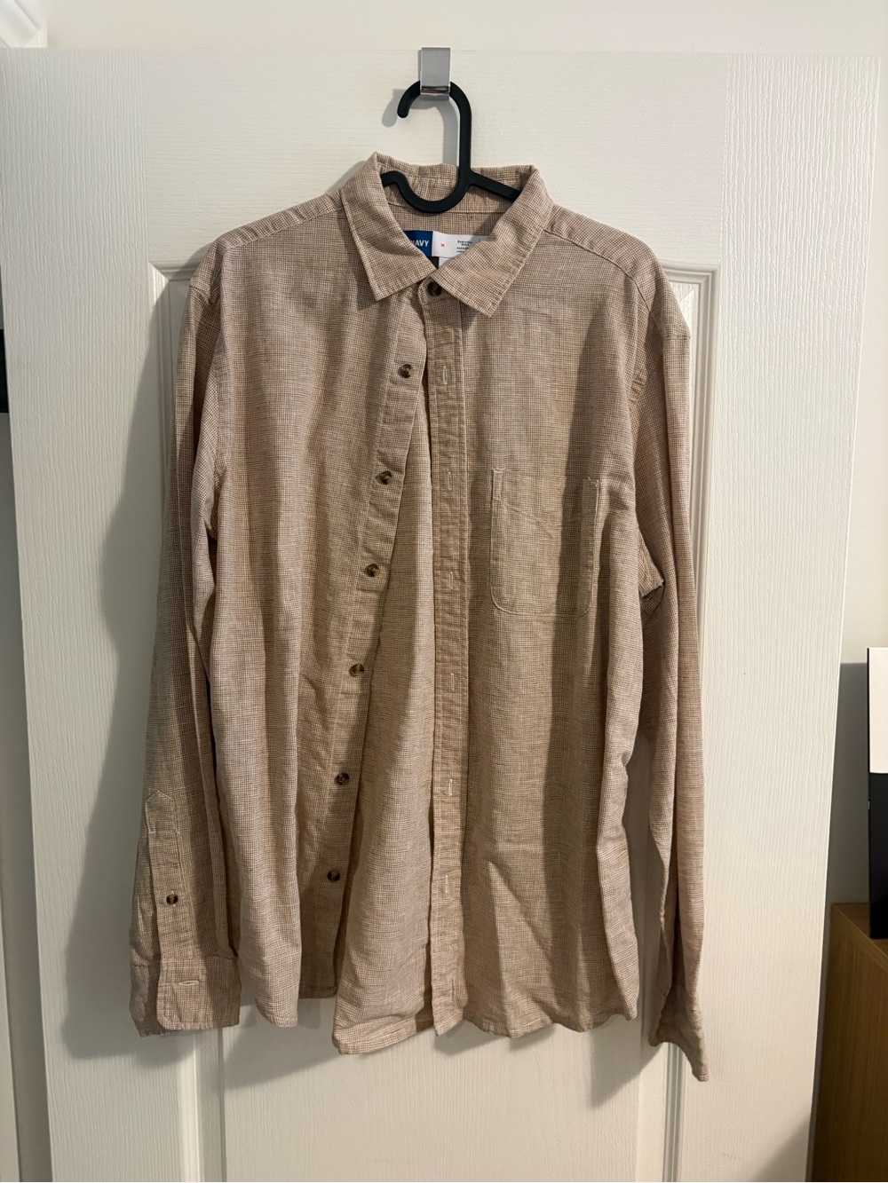 Old Navy Beige Check Button-Up Shirt